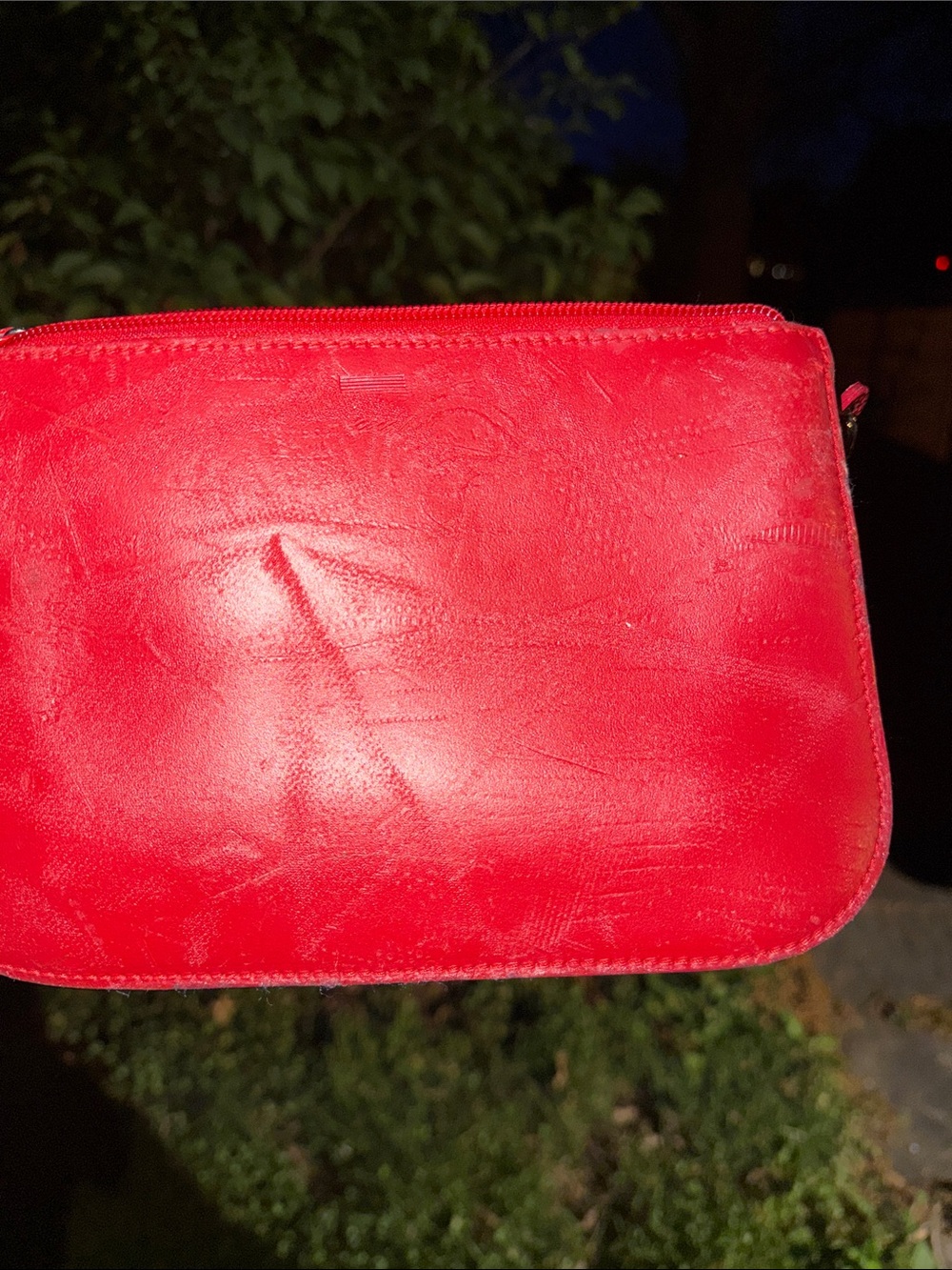 Furla Vintage ~Red Leather Wristlet Clutch ~ Needs love - Picture 2 of 4
